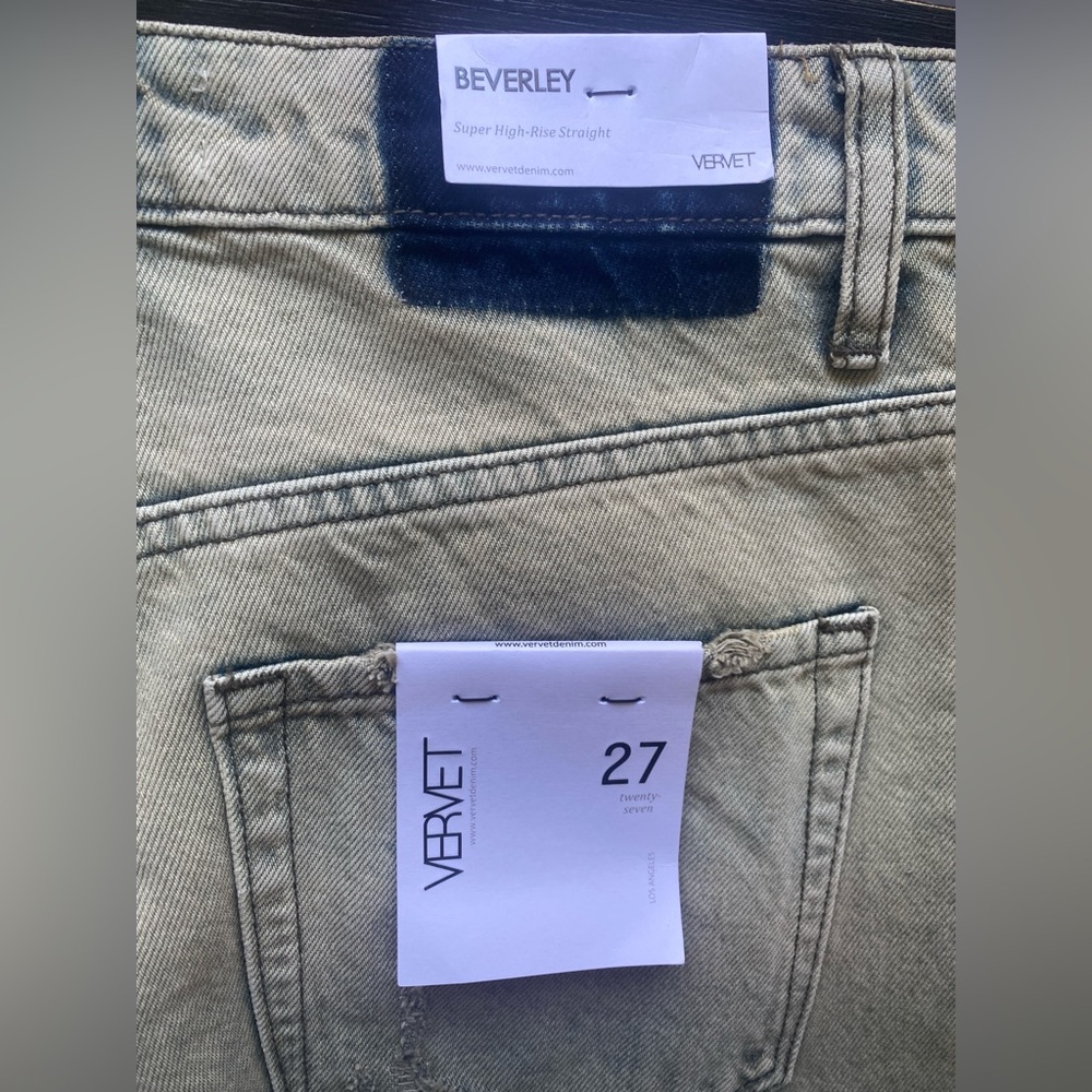 Vervet Beverly Super High Rise Straight Distressed 100%‎ Cotton Jeans Size 27 - Picture 9 of 12